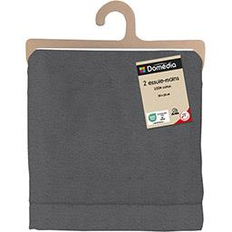 [3250392996727] DOMÉDIA Hand Towels 100% Cotton 50 x 50cm, Grey (Pack of 2)