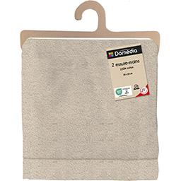 [3250392996741] DOMÉDIA 100% Cotton Hand Towels 50 x 50cm, Beige (Pack of 2)