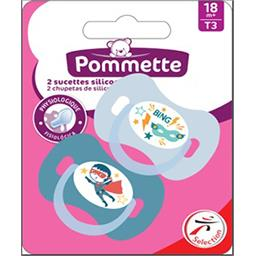 [3250393099809] POMMETTE Silicone Physiological Pacifiers T3 Boy 2 pack