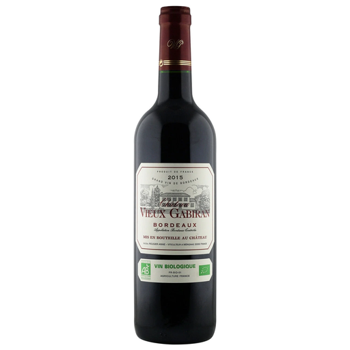 [3251091405534] CHATEAU VIEUX GABIRAN Vin rouge A.O.P. Bordeaux Bio 75 cl