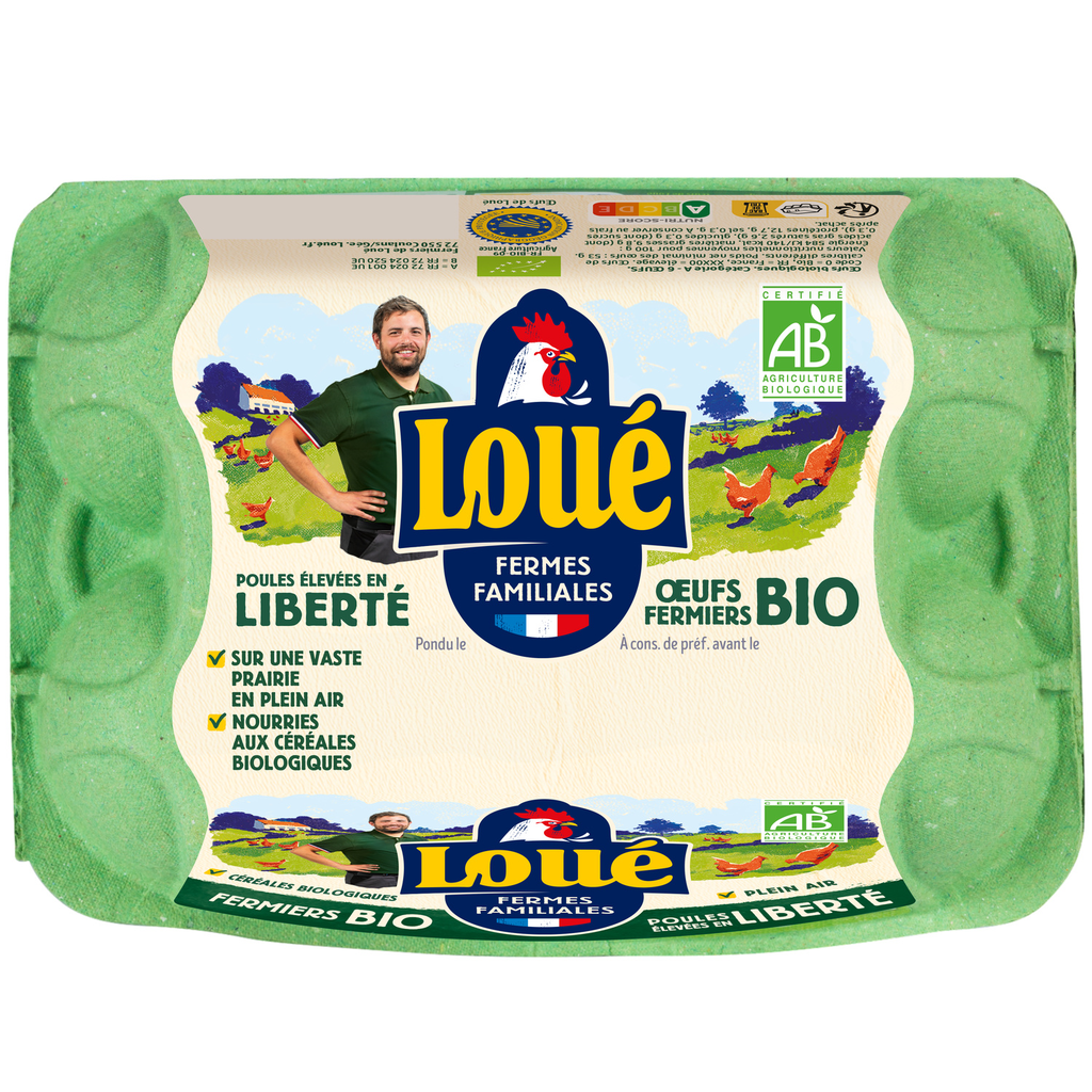 LOUE Organic free-range eggs 6 pieces