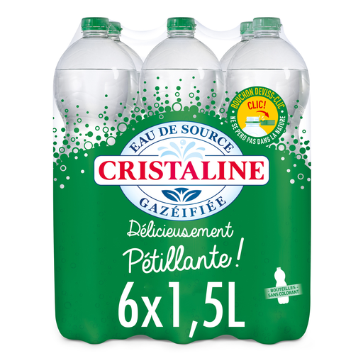 [3254381008439] CRISTALINE Sparkling Spring Water 6 x 1.5 L