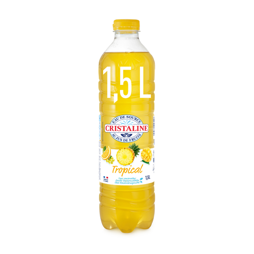 [3254381048008] CRISTALINE Tropical Fruit Flavored Spring Water Drink 1.5 L