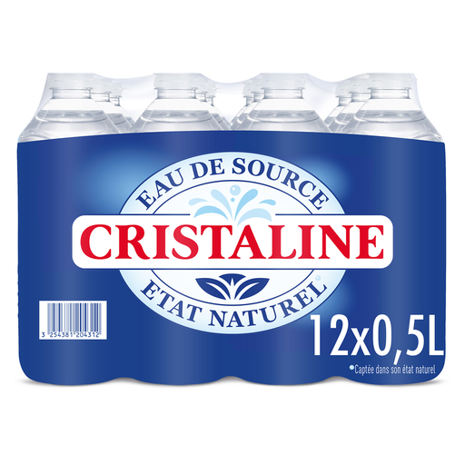 [3254381204312] CRISTALINE Eau de source plate 12 x 50 cl