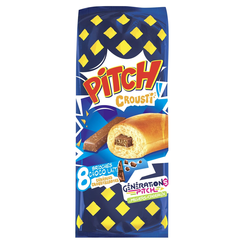 PITCH Brioches barre chocolat croustillante 8 x 38,75 g