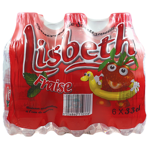 [3256860710338] LISBETH Eau de source aromatisée fraise 6 x 33 cl