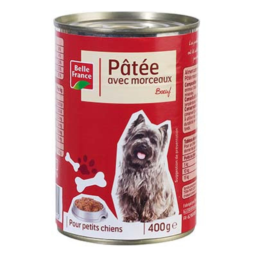 [3258561270104] BELLE FRANCE Paté Trozos Perro Pequeño Buey 400 g