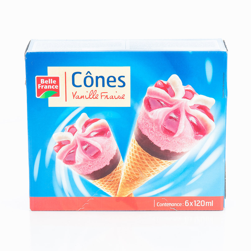 [3258561410272] BELLE FRANCE Conos de Helado Vainilla y Fresa 720 ml