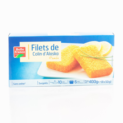 [3258561412733] BELLE FRANCE Breaded Alaska Pollock Fillets x 8 400 g