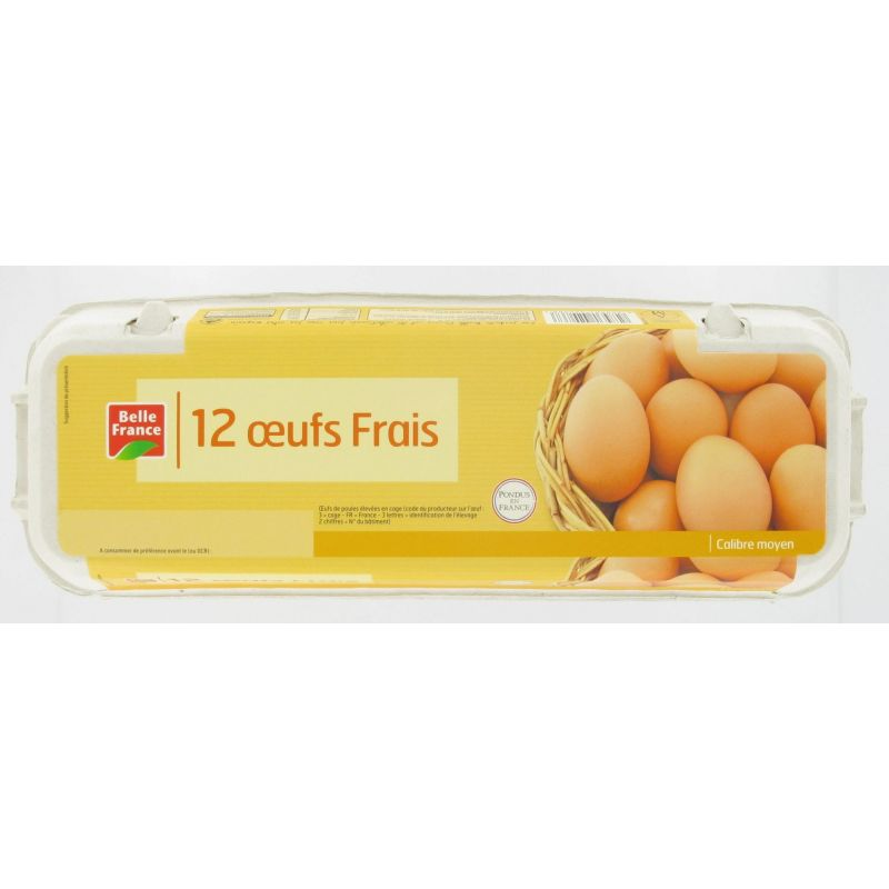 BELLE FRANCE Fresh Medium Eggs 12 pcs