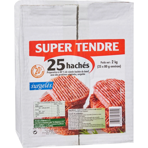 [3265980960059] Super Tendre Super Tendre Minced Steaks 25 x 80 g