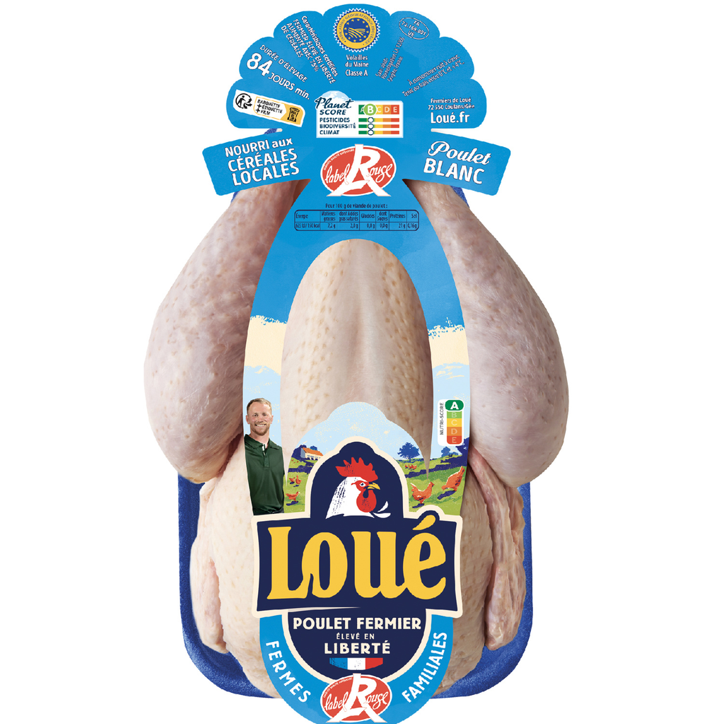 LOUE Whole White Free-Range Chicken Label Rouge 1.500 kg