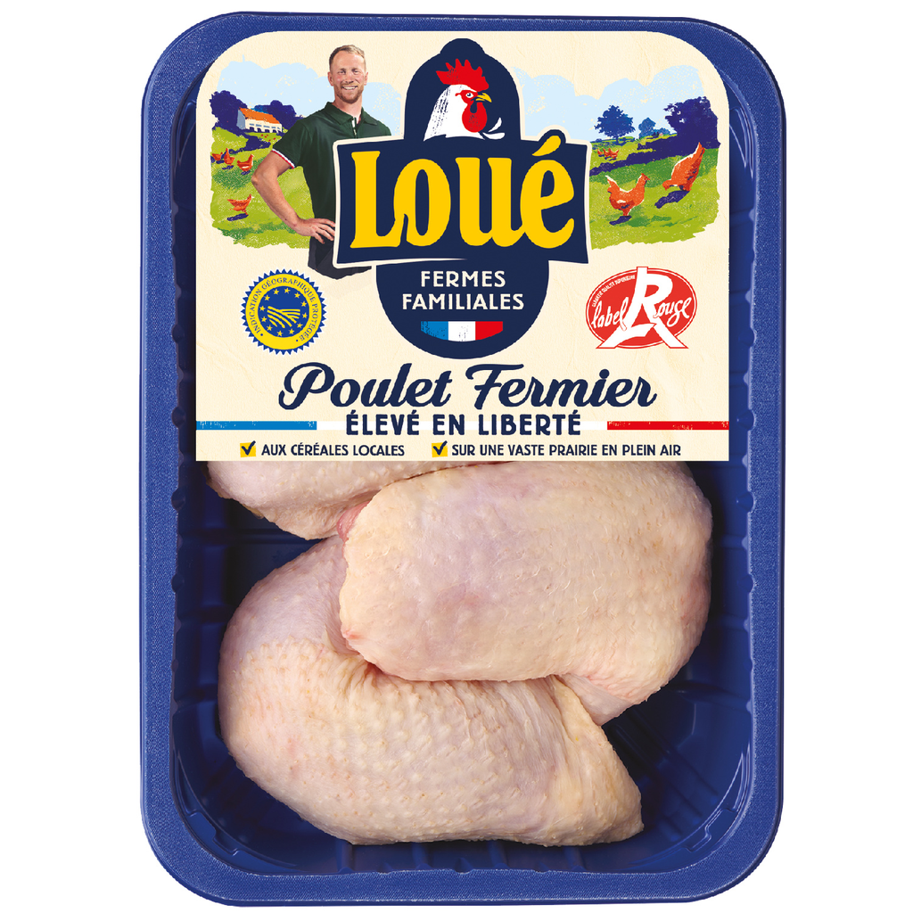 LOUE Coxas de frango do campo Label Rouge 3 peças 900 g