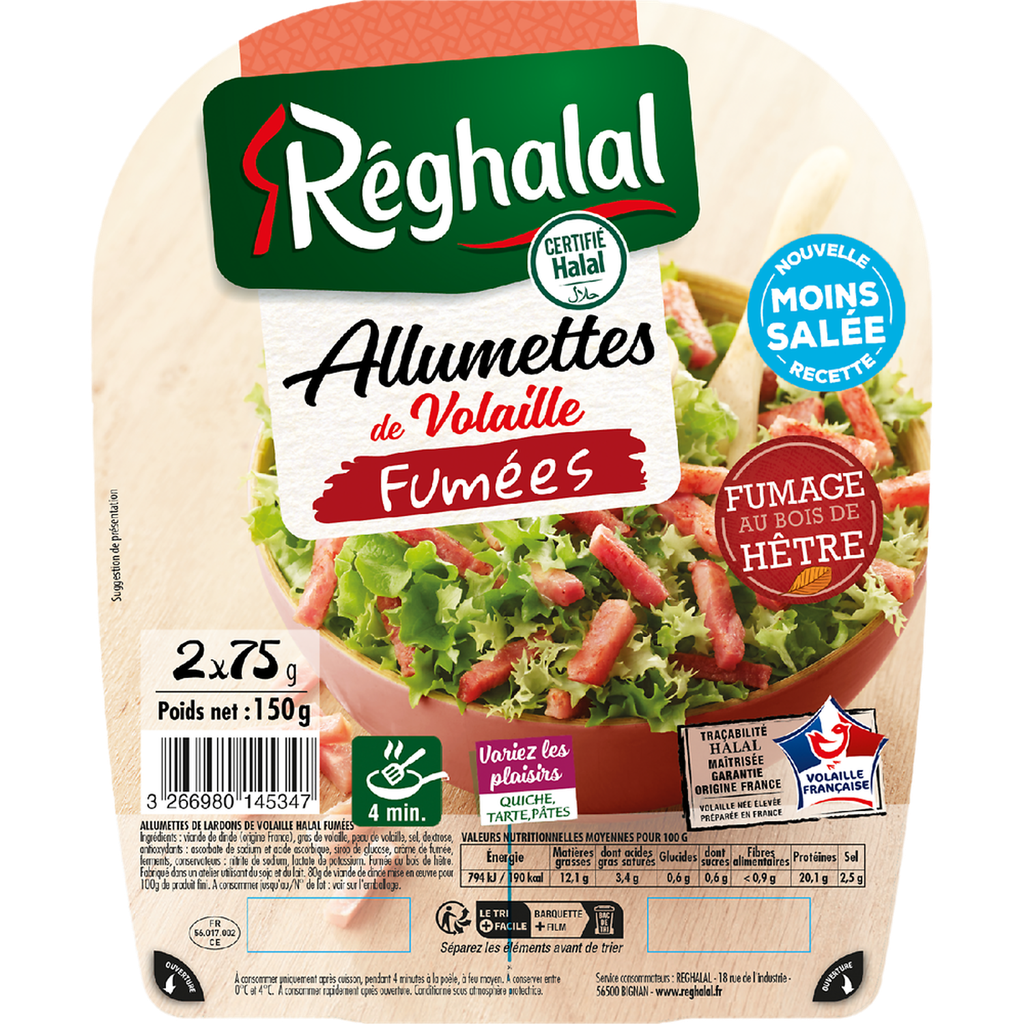 REGHALAL Allumettes de volaille fumées au bois de hêtre 150 g