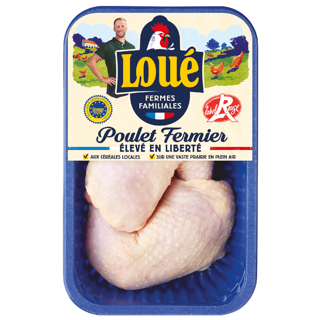 LOUE Cuisses de Poulet Blanc Fermier Label Rouge 500 g