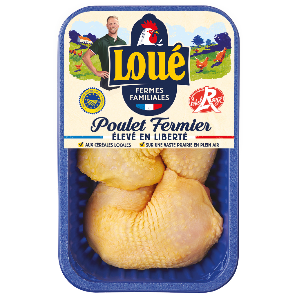 LOUE Cuisses de Poulet Jaune Fermier Label Rouge 500 g