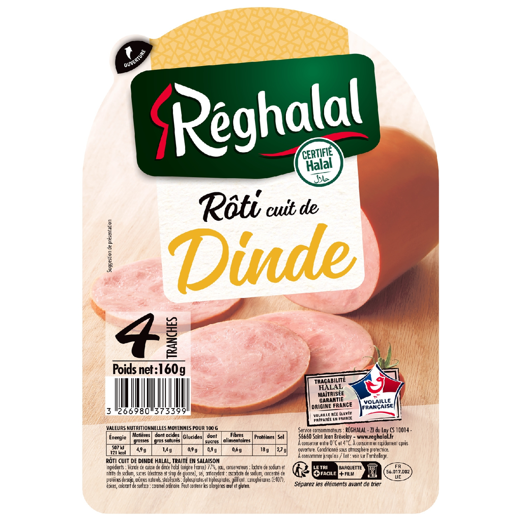 REGHALAL Assado de peru cozido 4 fatias 160 g