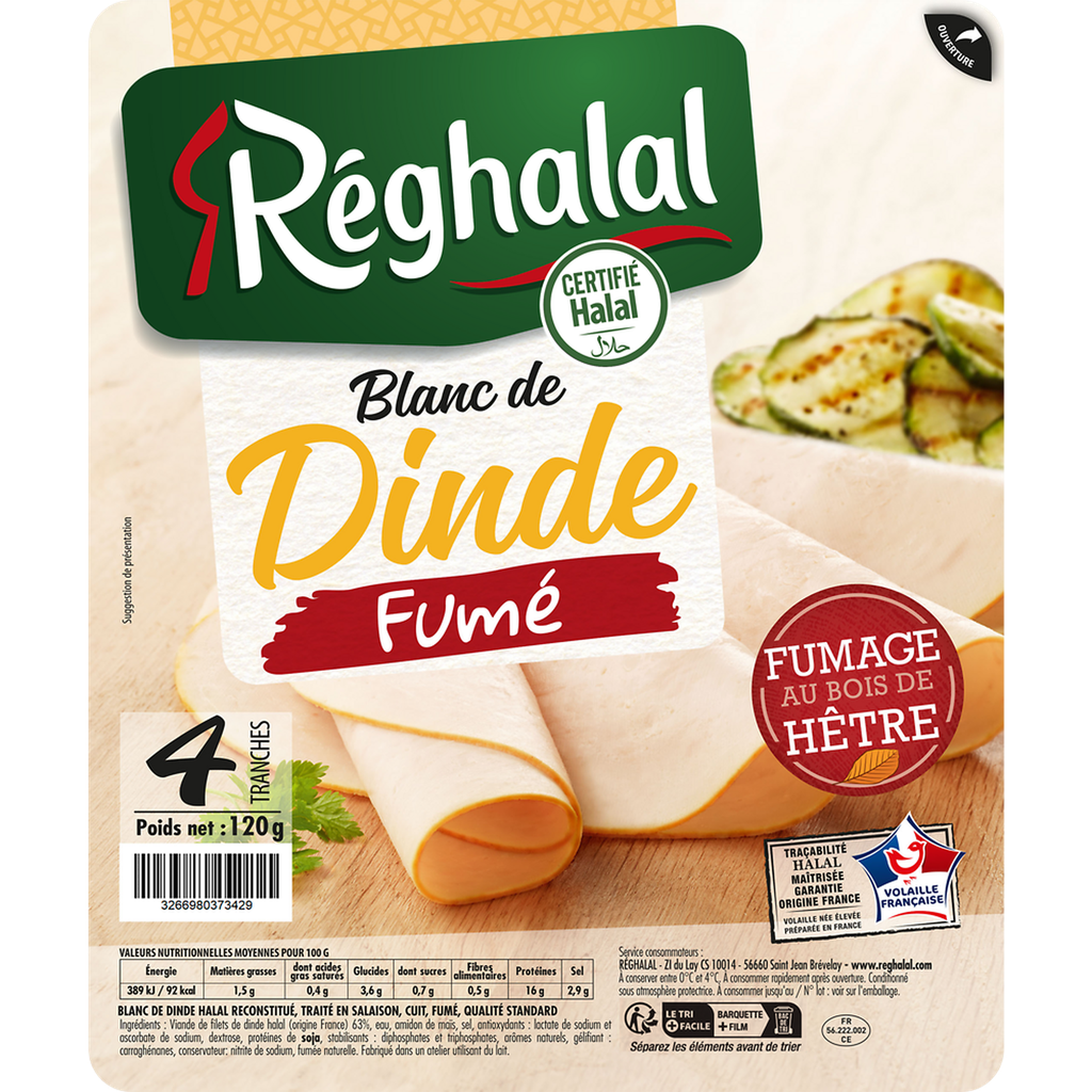 REGHALAL Peito de peru fumado 4 fatias 120 g