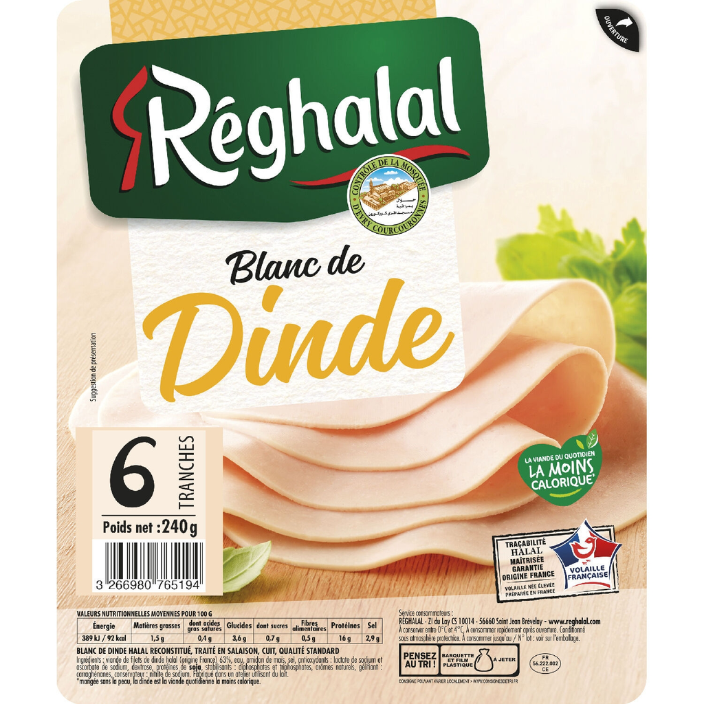 REGHALAL Blanc de dinde 240 g