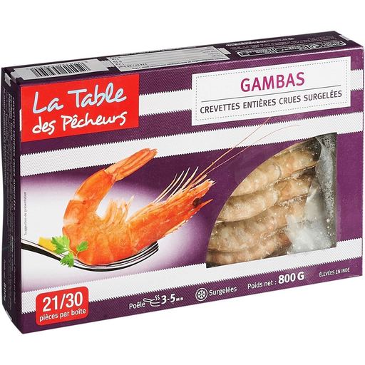 [3270120539590] LA TABLE DES PECHEURS Gambas 21/30 800 g