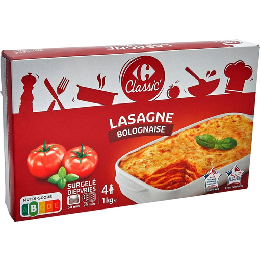 [3270190020073] CARREFOUR CLASSIC Lasagnes à la bolognaise 1 kg