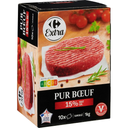 CARREFOUR Hamburguesas de vacuno 15% MG EXTRA 100 g