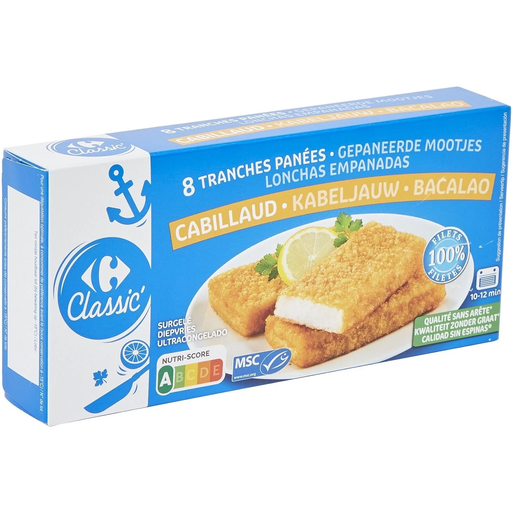 [3270190023562] CARREFOUR CLASSIC Bacalhau em fatias panadas 8x50g