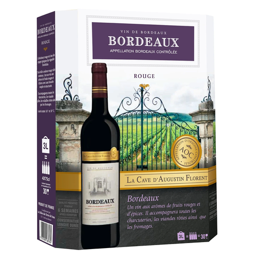 [3270190187974] LA CAVE D'AUGUSTIN FLORENT Vin rouge A.O.P. Bordeaux 3 L