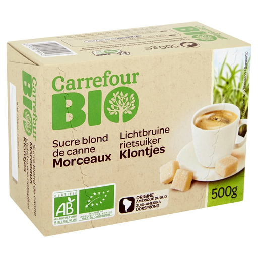 [3270190191148] CARREFOUR Azúcar Rubio de Caña en Terrones Bio 500 g