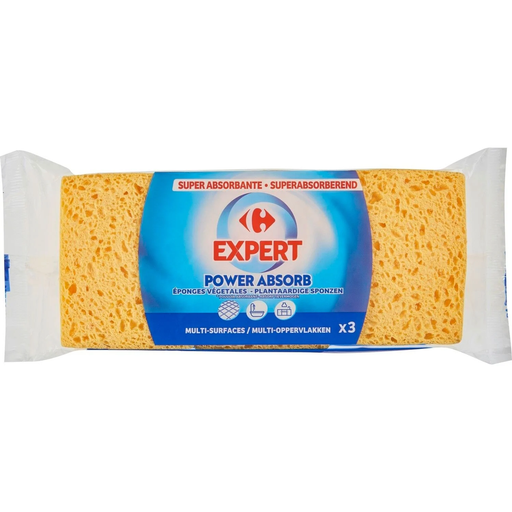 [3270190194705] CARREFOUR Vegetable Sponges Super Absorbent EXPERT pack of 3