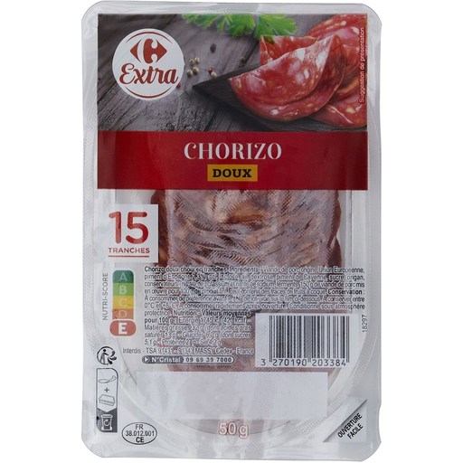 [3270190203384] CARREFOUR Mild Chorizo EXTRA 50 g