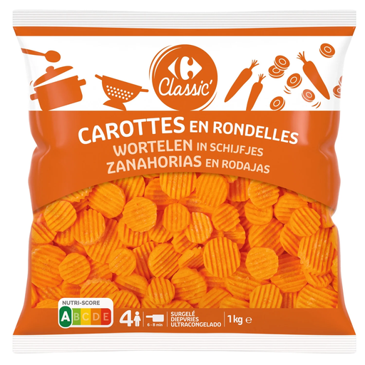 [3270190204152] CARREFOUR CLASSIC Zanahorias en rodajas 1 kg