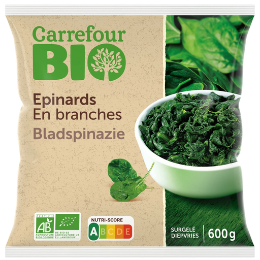 [3270190207368] CARREFOUR Espinafres em Folha Bio 600 g