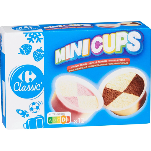 [3270190207832] CARREFOUR CLASSIC Glaces vanille fraise/vanille chocolat 368g
