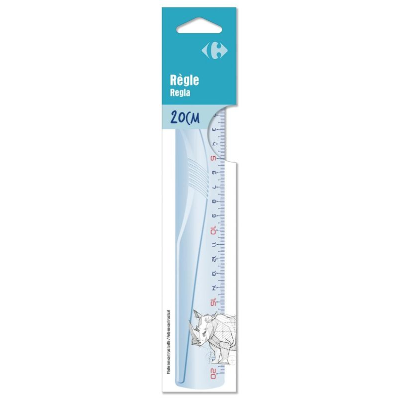 CARREFOUR Règle plate 20cm plastique