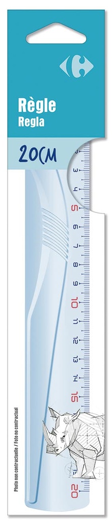 Carrefour Regle Plate Plastique 20Cm