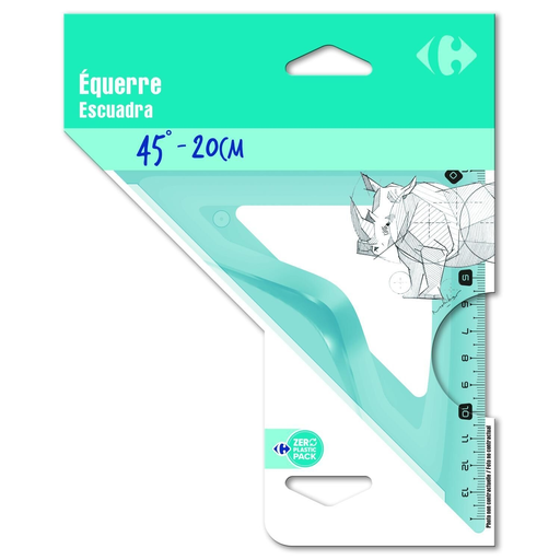 [3270192696795] CARREFOUR Équerre plastique 45° 20cm