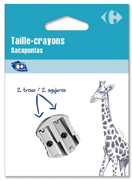 Carrefour Taille-Crayon Métal 2 Utilisations - Crf