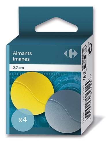 Carrefour 4 Aimants Couleur 27 Mm Crf