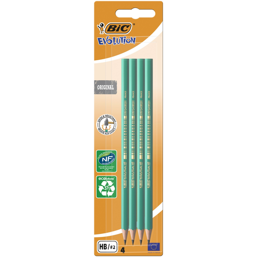 [3270220000167] BIC Lápis de grafito Evolution Original HB conjunto de 4