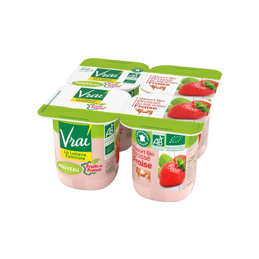 [3273220530931] VRAI Strawberry Stirred Yogurt 4 x 100 g