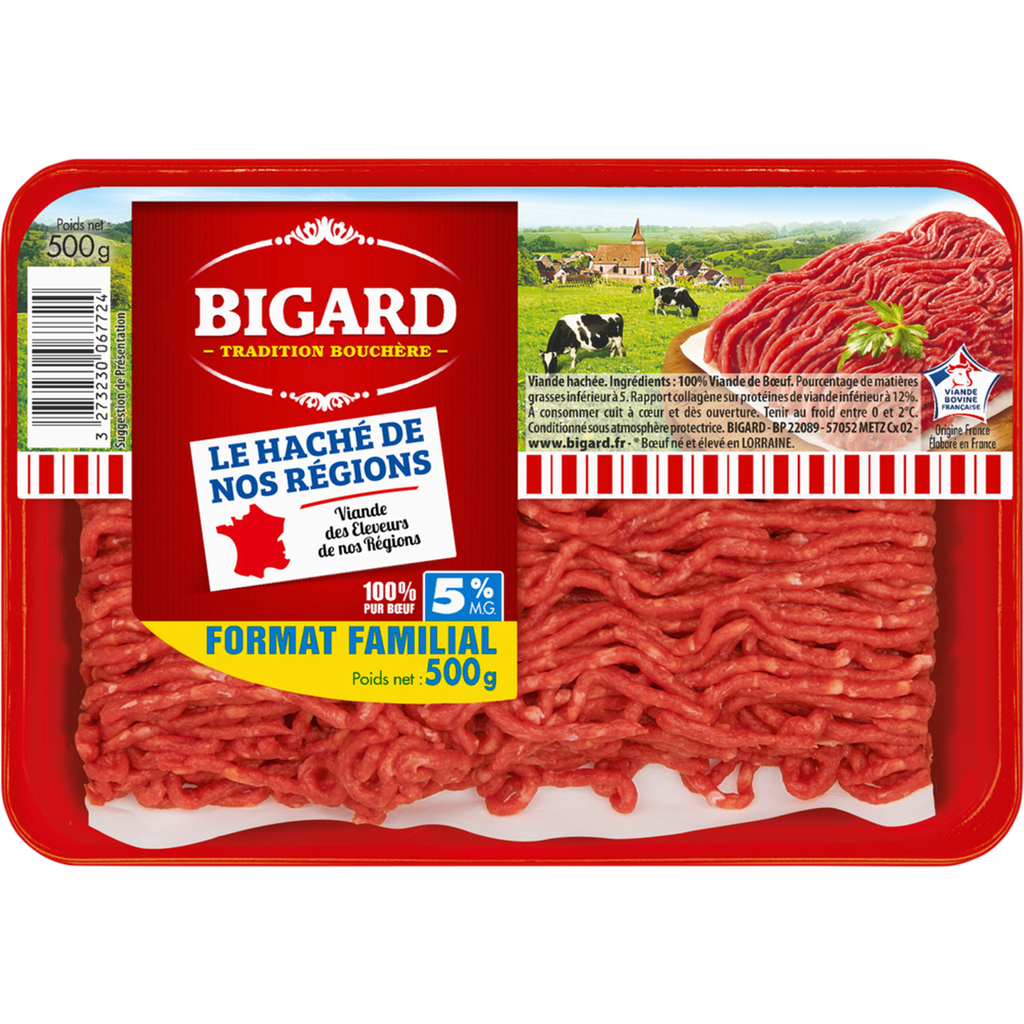 BIGARD Haché vrac 5% fat 500 g