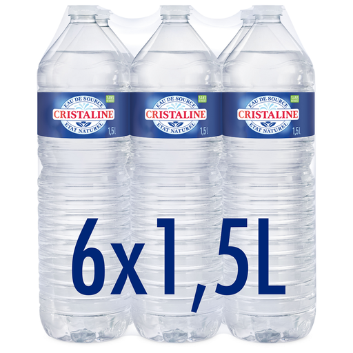 [3274080001005] CRISTALINE Eau de source plate 6 x 1,5 L