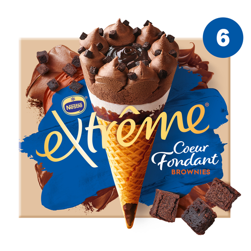 [3274664141301] EXTREME Conos de helado corazón fundente vainilla chocolate y brownies 426 g