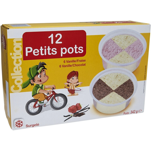 [3274664190965] Les Ptits Pots Vanilla strawberry and vanilla chocolate ice cream 342 g