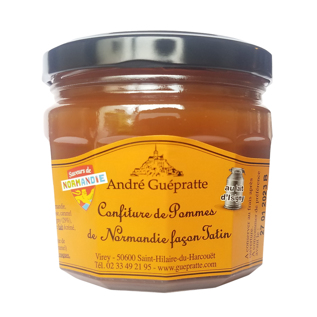 ANDRE GUEPRATTE Mermelada de manzana estilo tatin con caramelo de mantequilla salada de Isigny 370 g