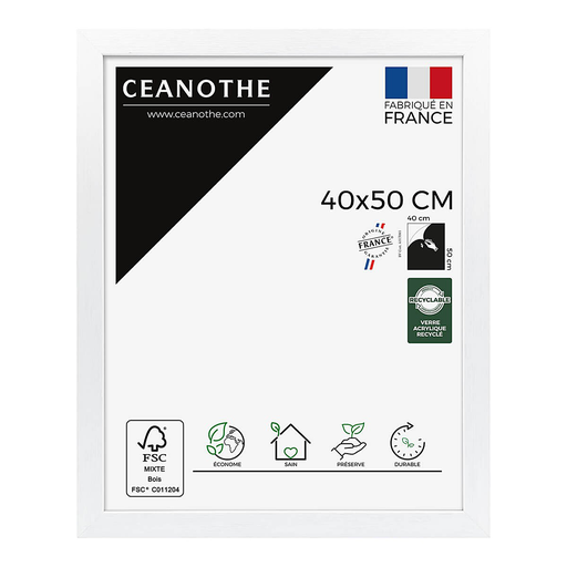 [3279391040712] CEANOTHE Cadre Karma Blanc 40x50
