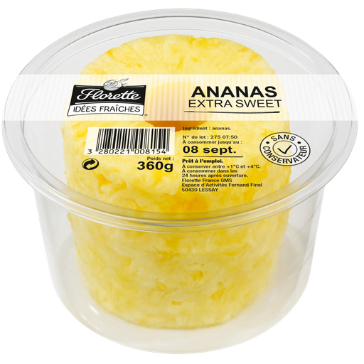 [3280221008154] FLORETTE Whole Pineapple 360 g