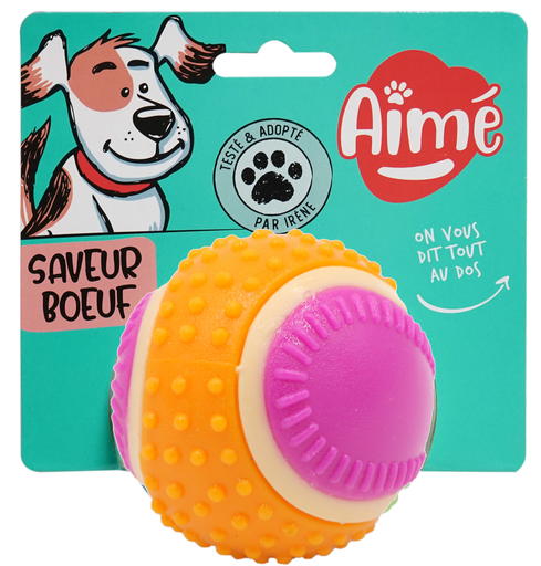 [3281019016351] AIME 5-in-1 Dog Ball Beef Flavor 6cm
