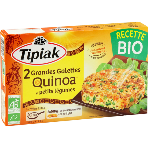 [3282740223926] TIPIAK Tortitas de quinoa y verduras bio 2 cajas de 100 g